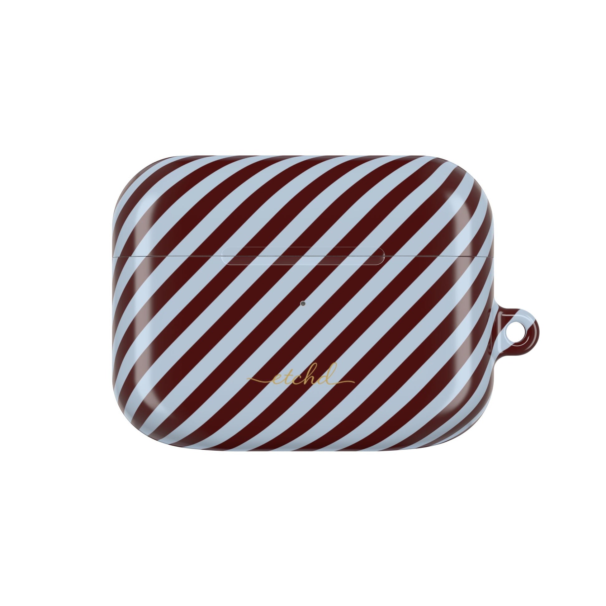 Blue & Cherry Striped Diagonal AirPod Case by etchd