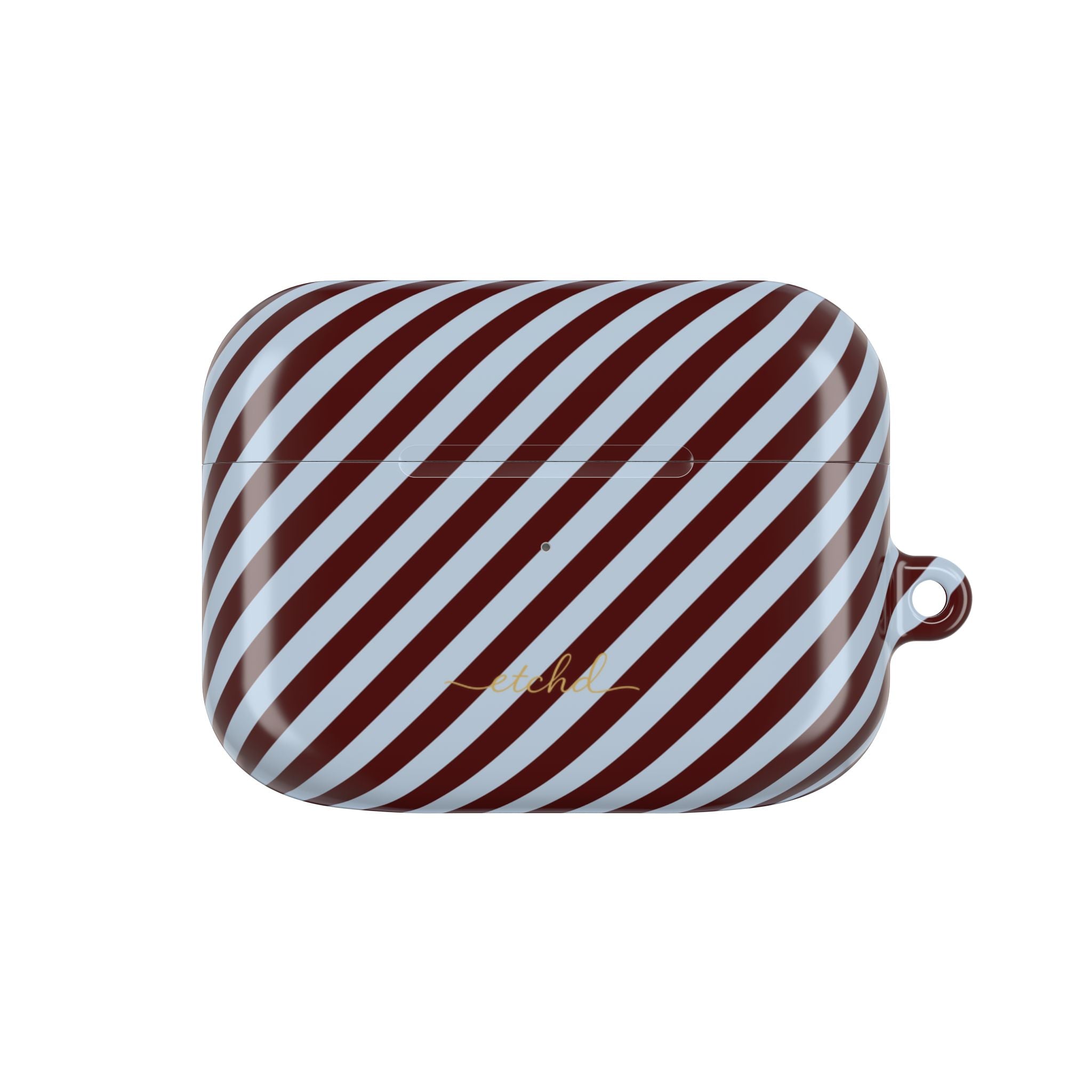 Blue & Cherry Striped Diagonal AirPod Case by etchd