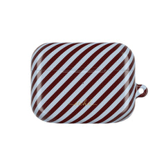 Blue & Cherry Striped Diagonal AirPod Case by etchd