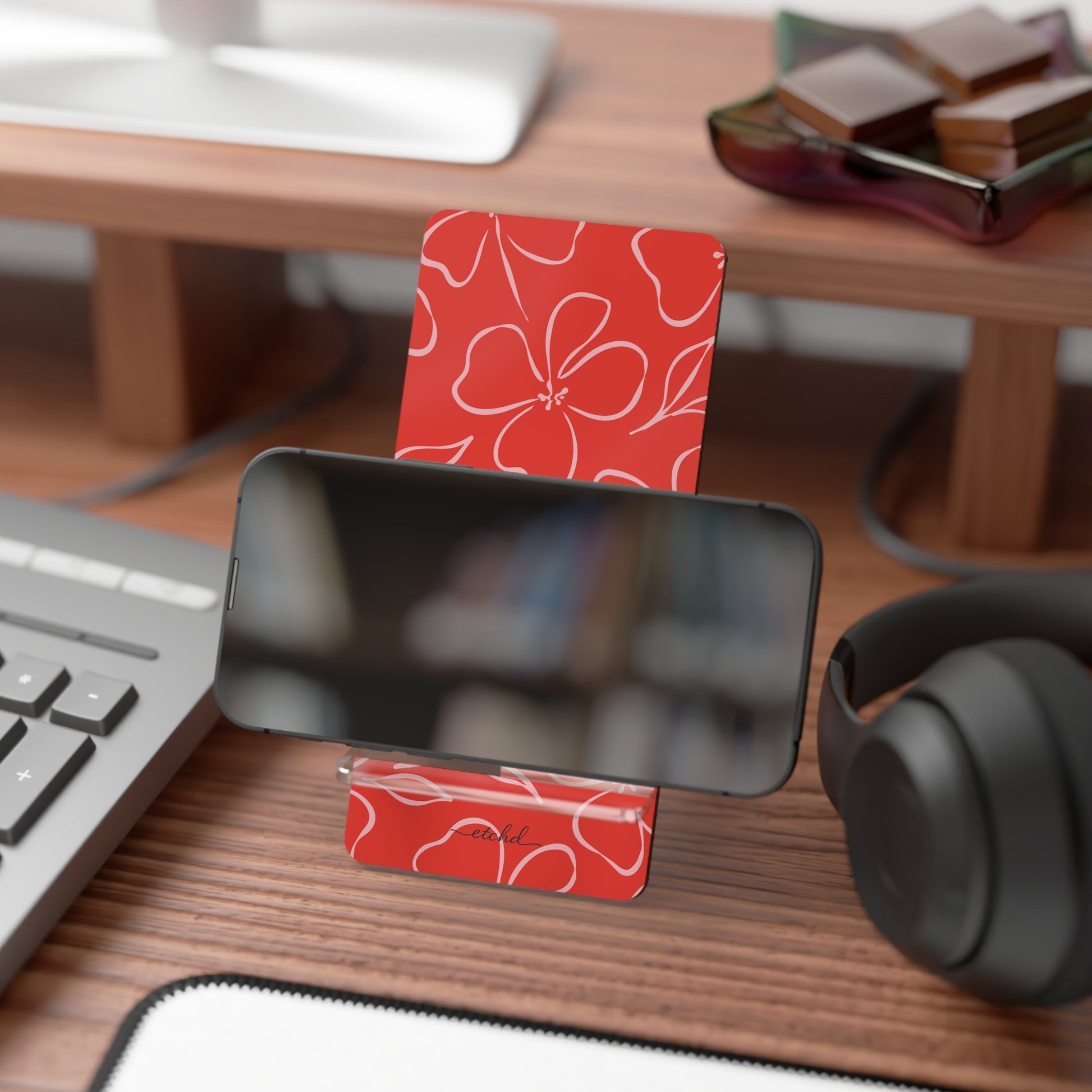Poppy & Blush Floral Phone Stand by etchd, view 4