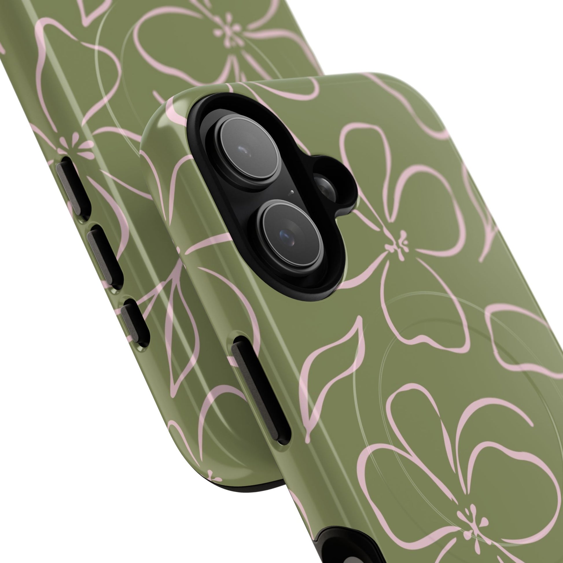 Green & Pink Floral Magnetic Phone Case by etchd, view 87