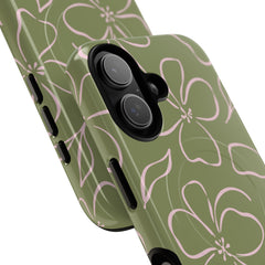 Green & Pink Floral Magnetic Phone Case by etchd, view 87