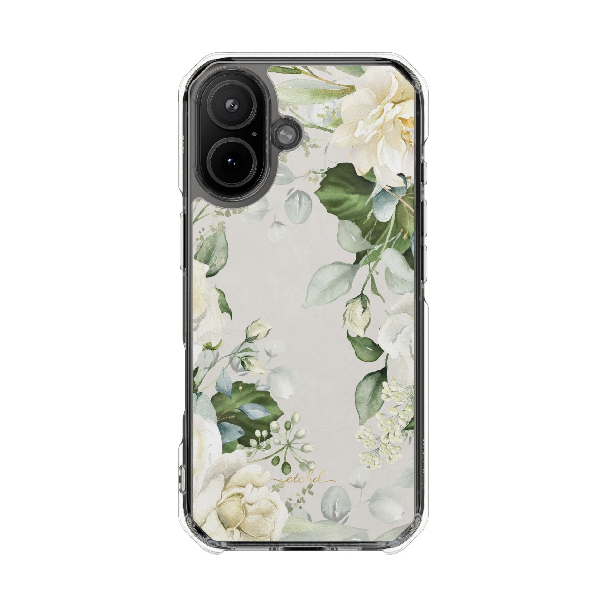 White Roses Clear Magnetic Phone Case by etchd, view 13