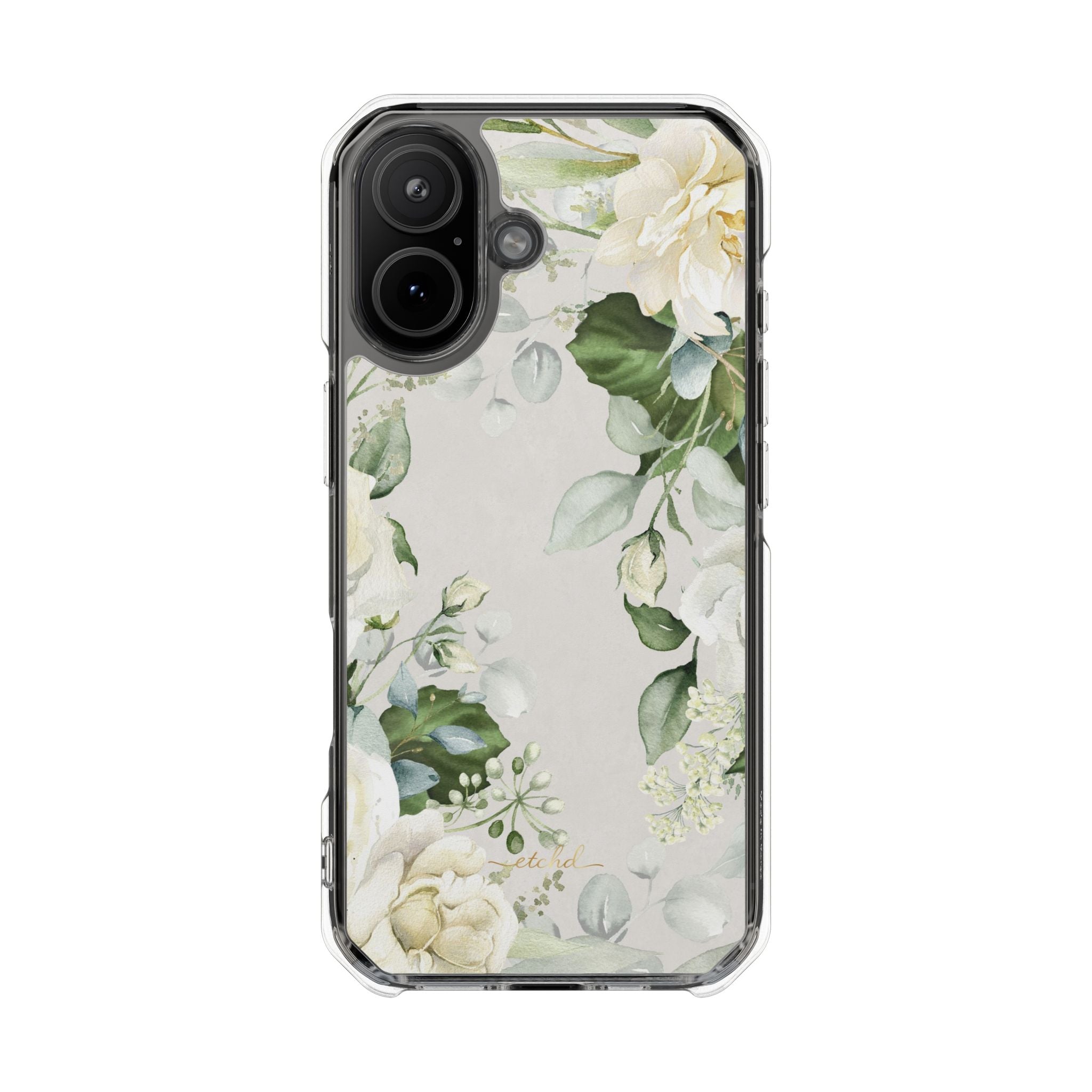 White Roses Clear Magnetic Phone Case by etchd, view 13