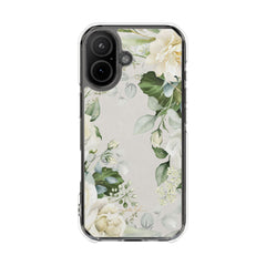 White Roses Clear Magnetic Phone Case by etchd, view 13