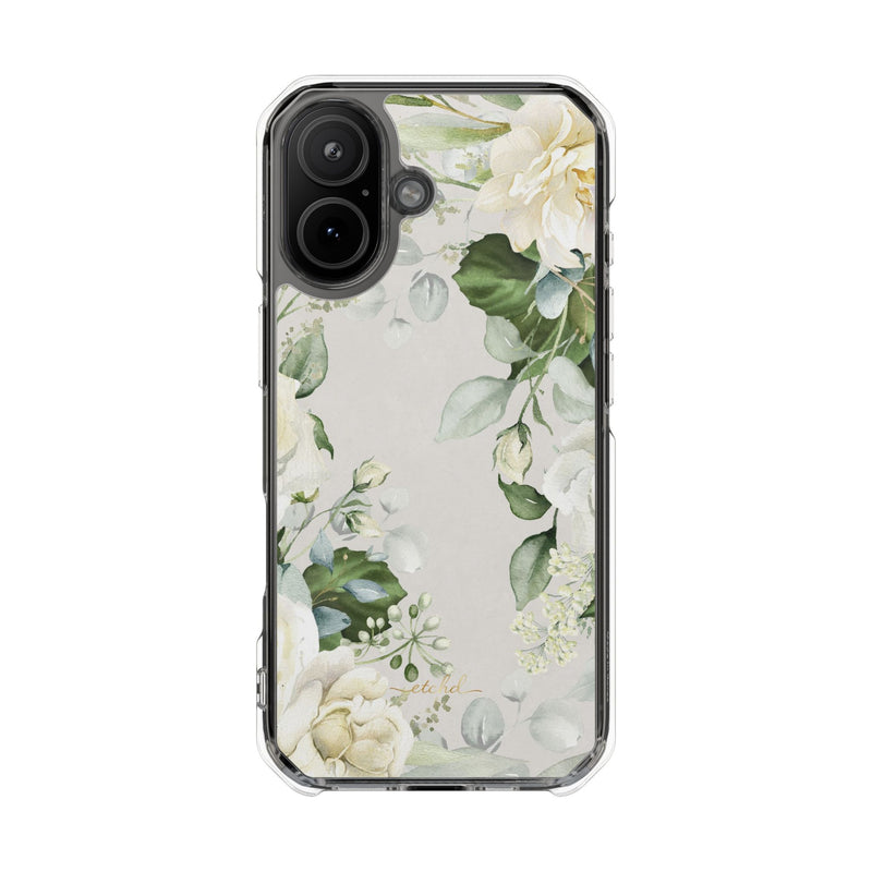 White Roses Clear Magnetic Phone Case-zoom-