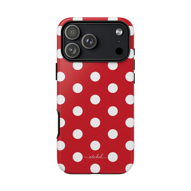 Classic Red & White Polka Dot Phone Case by etchd, view 59