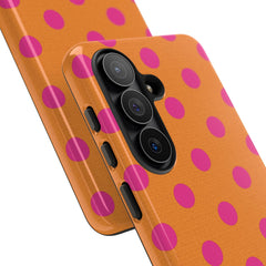 Pink And Orange Polka Dot Phone Case by etchd, view 209