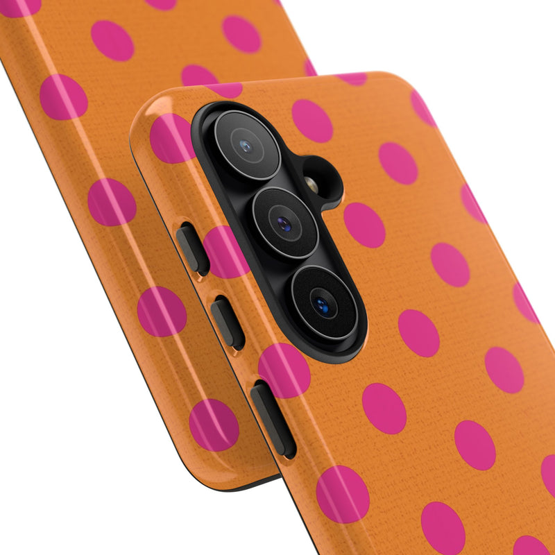Pink And Orange Polka Dot Phone Case by etchd, view 209