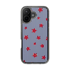 Blue Stripes & Red Stars Clear Phone Case by etchd, view 35