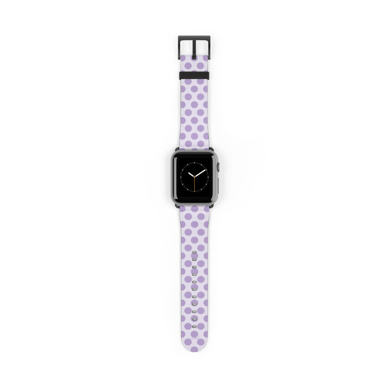 Lilac & Cream Polka Dot Smartwatch Strap-zoom-