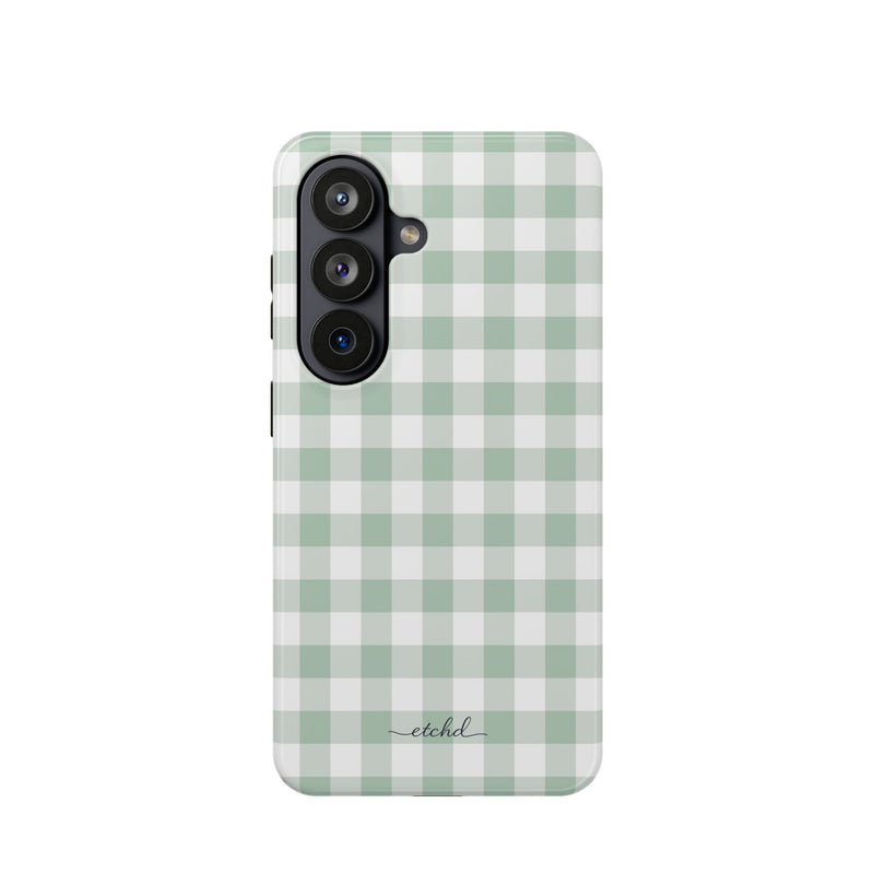 Sage Gingham Magnetic Phone Case-zoom-