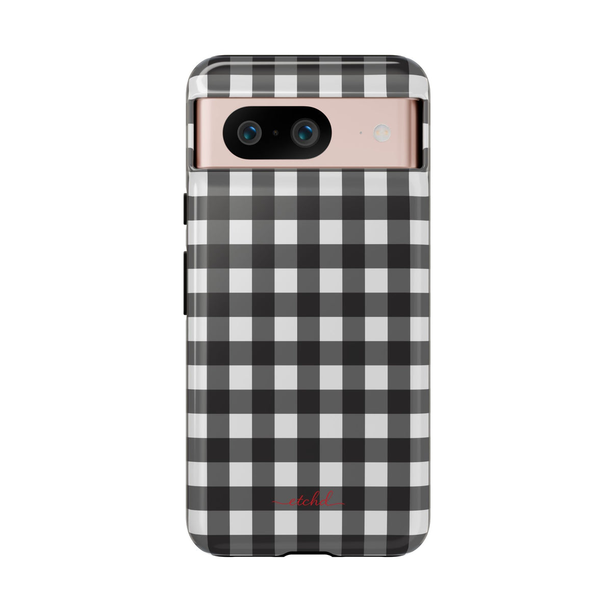 Black & White Gingham Phone Case by etchd