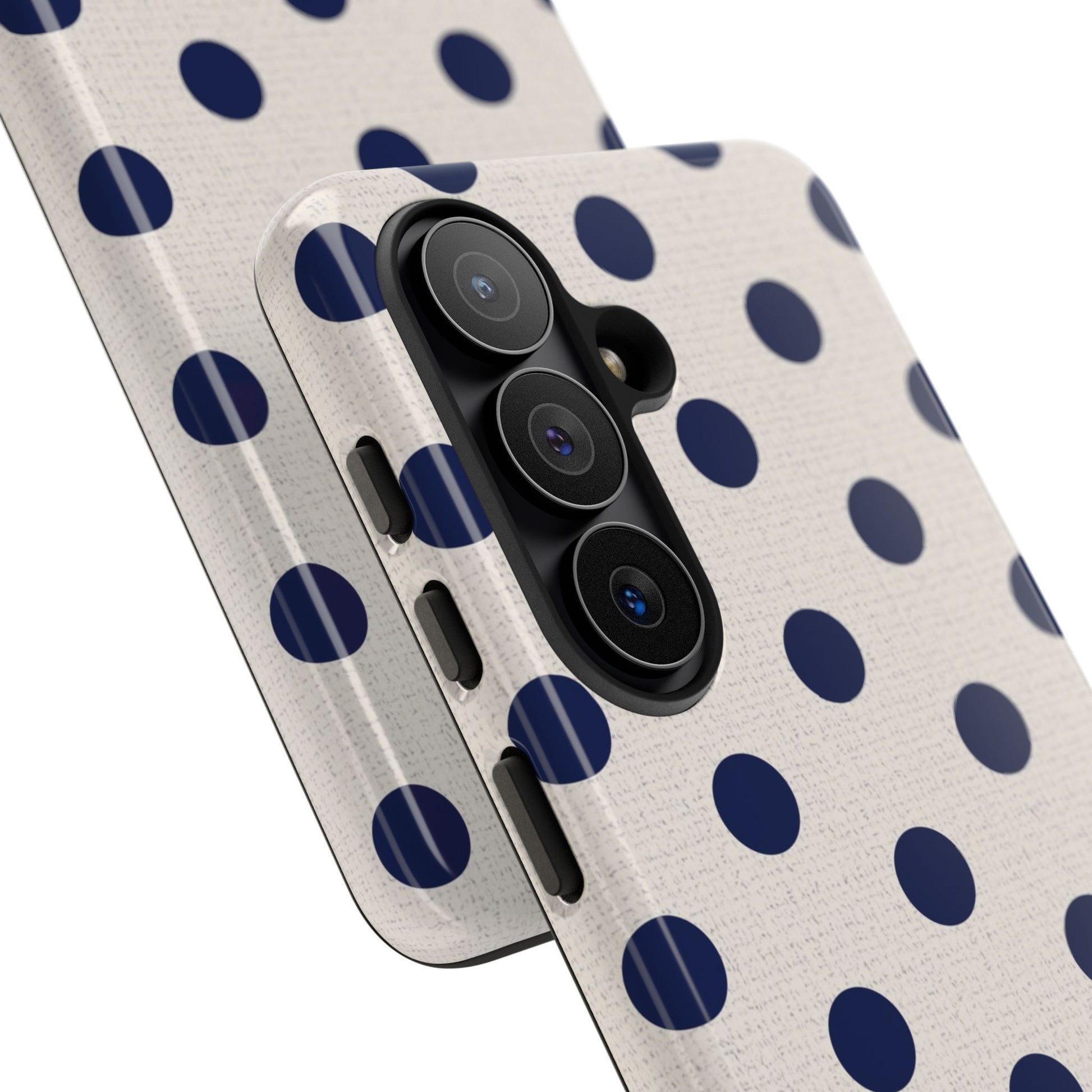 Navy & Cream Polka Dot Phone Case by etchd, view 219