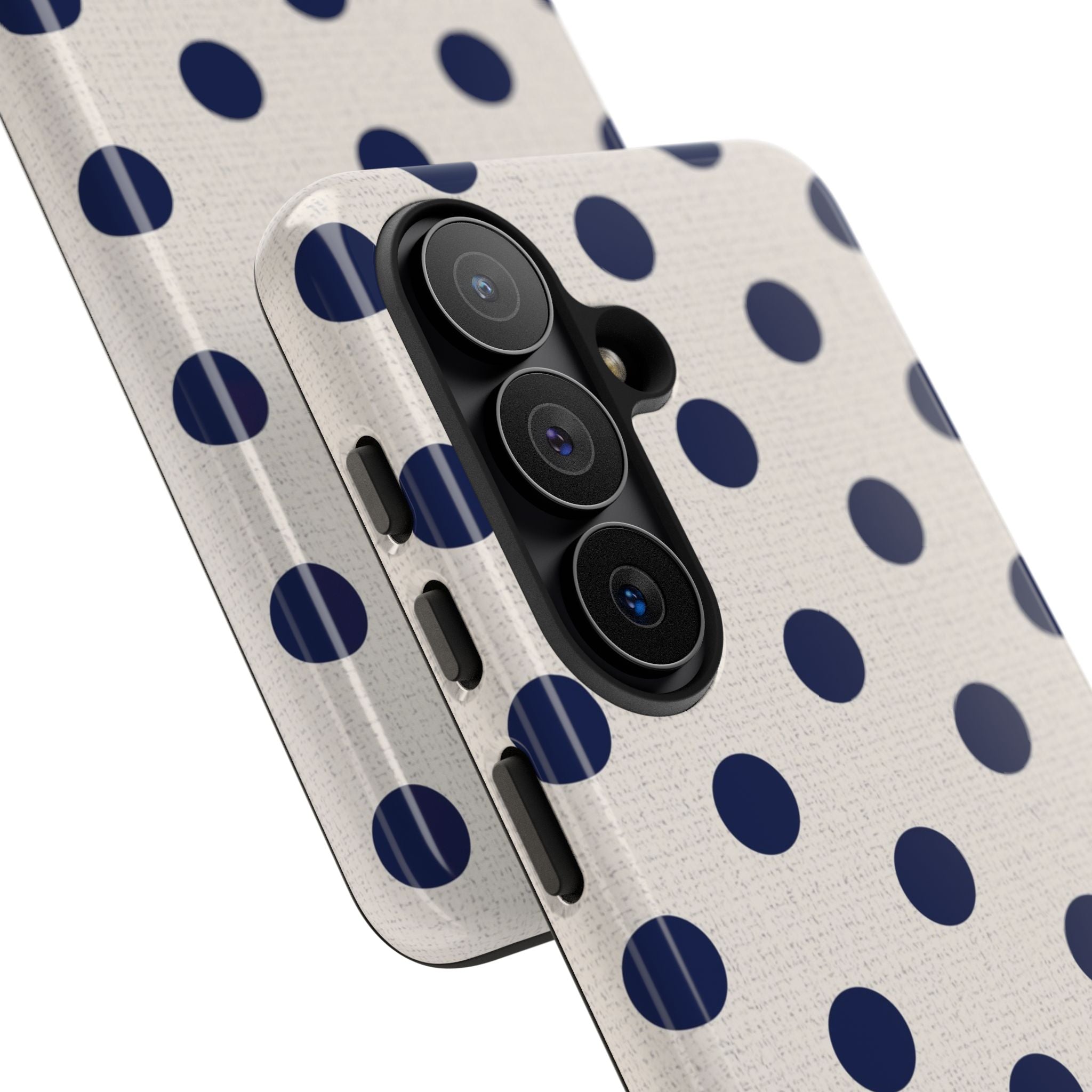 Navy & Cream Polka Dot Phone Case by etchd, view 219