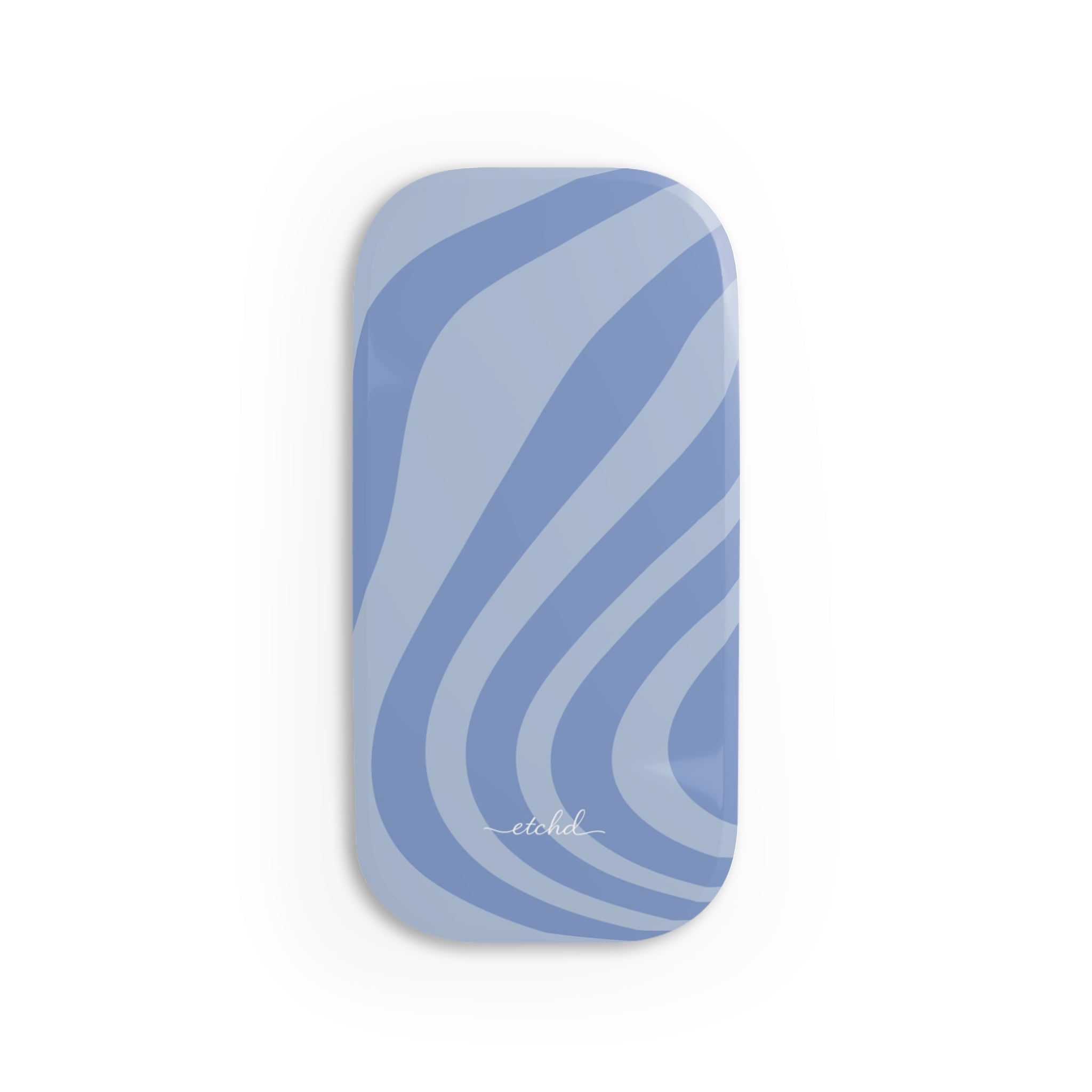 Blue Curved Lines Click-On Phone Grip by etchd