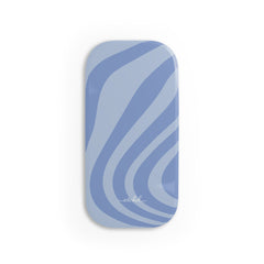 Blue Curved Lines Click-On Phone Grip by etchd