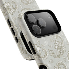 Beige Paisley Magnetic Phone Case by etchd, view 100