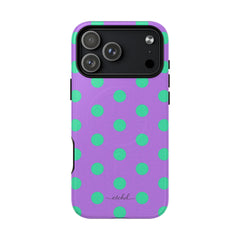 Hypermint & Lilac Polka Dot Magnetic Phone Case by etchd, view 31