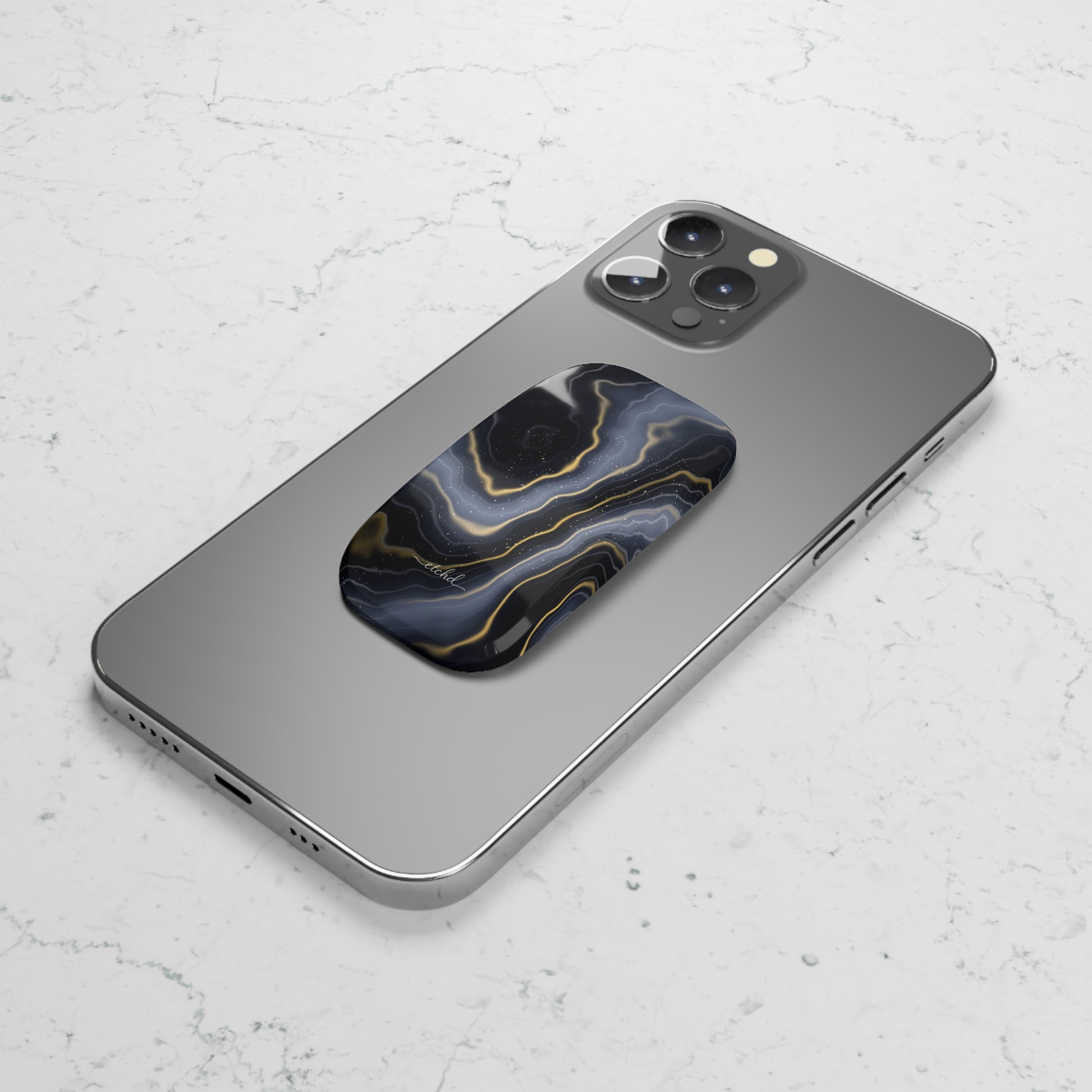 Obsidian Gold Click-On Phone Grip by etchd, view 5