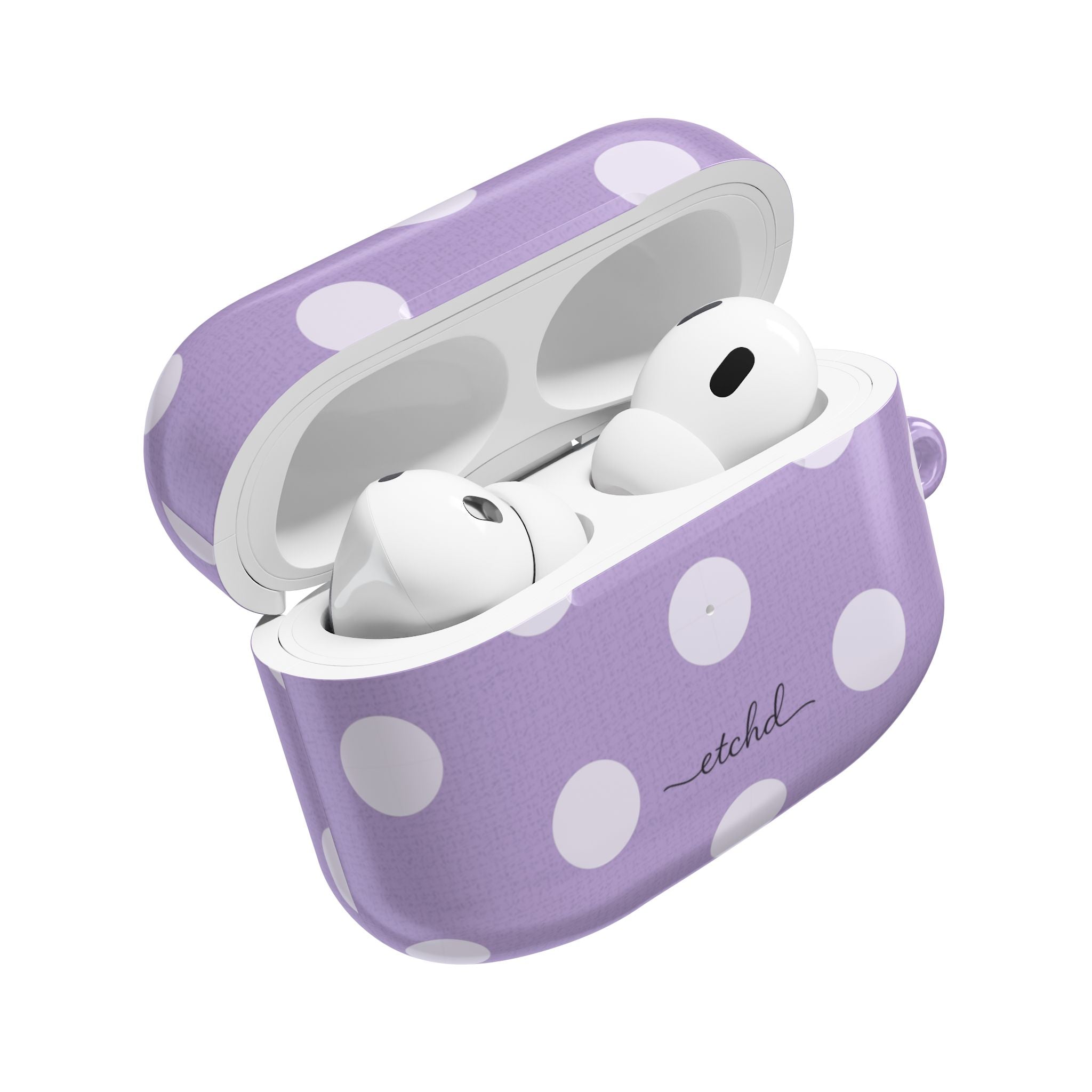 Cream & Lilac Polka Dot AirPod Case by etchd, view 9