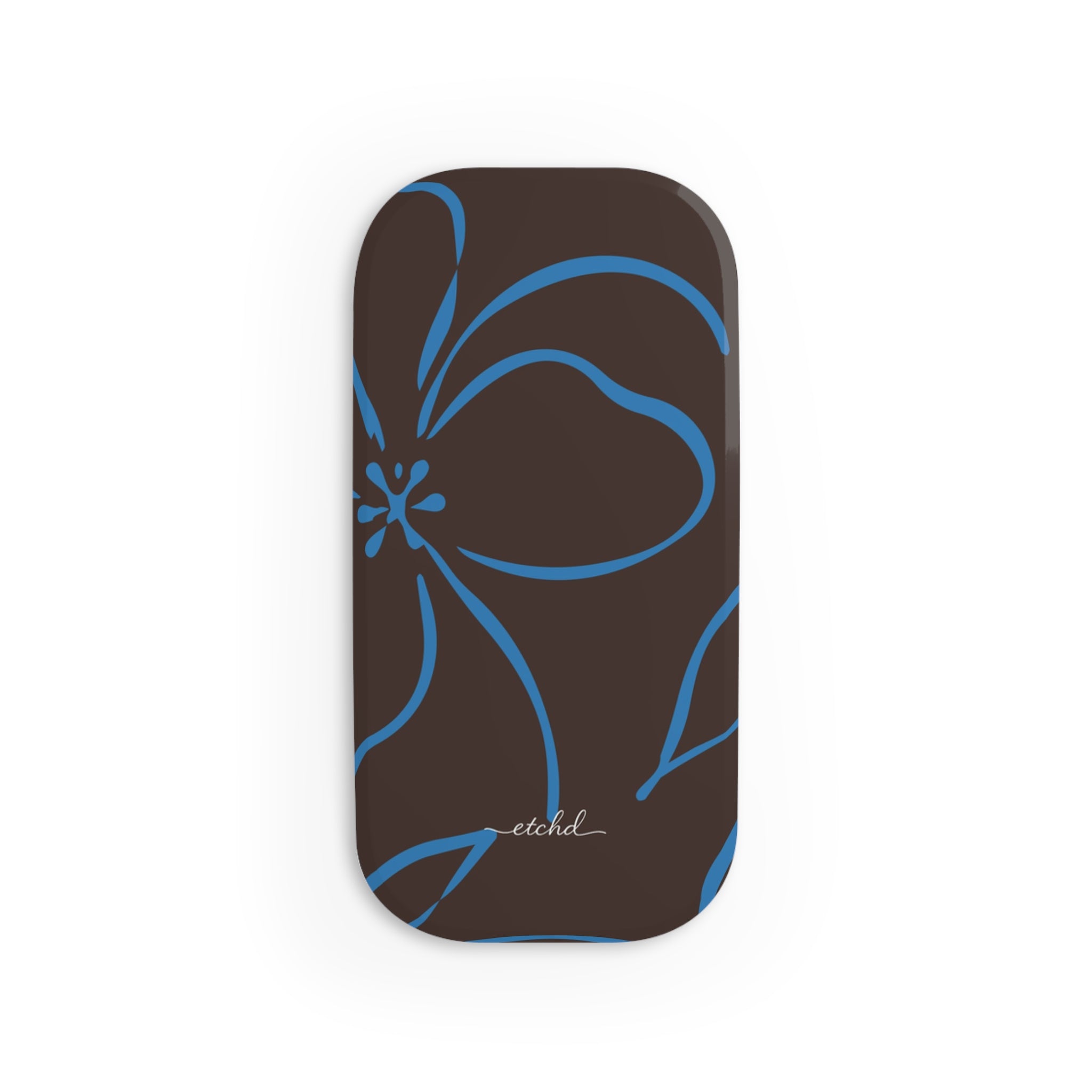 Espresso & Cerulean Floral Anello clip per telefono di etchd, vista 2