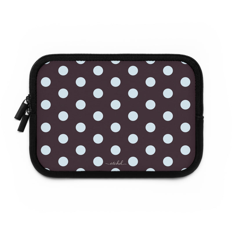 Blue And Plum Polka Dot Laptop Sleeve by etchd, view 2