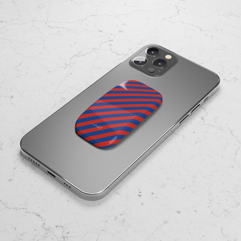 Cobalt And Poppy Diagonal Click-On Phone Grip by etchd, view 5