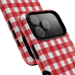 Classic Red & White Gingham Magnetic Phone Case by etchd, view 99
