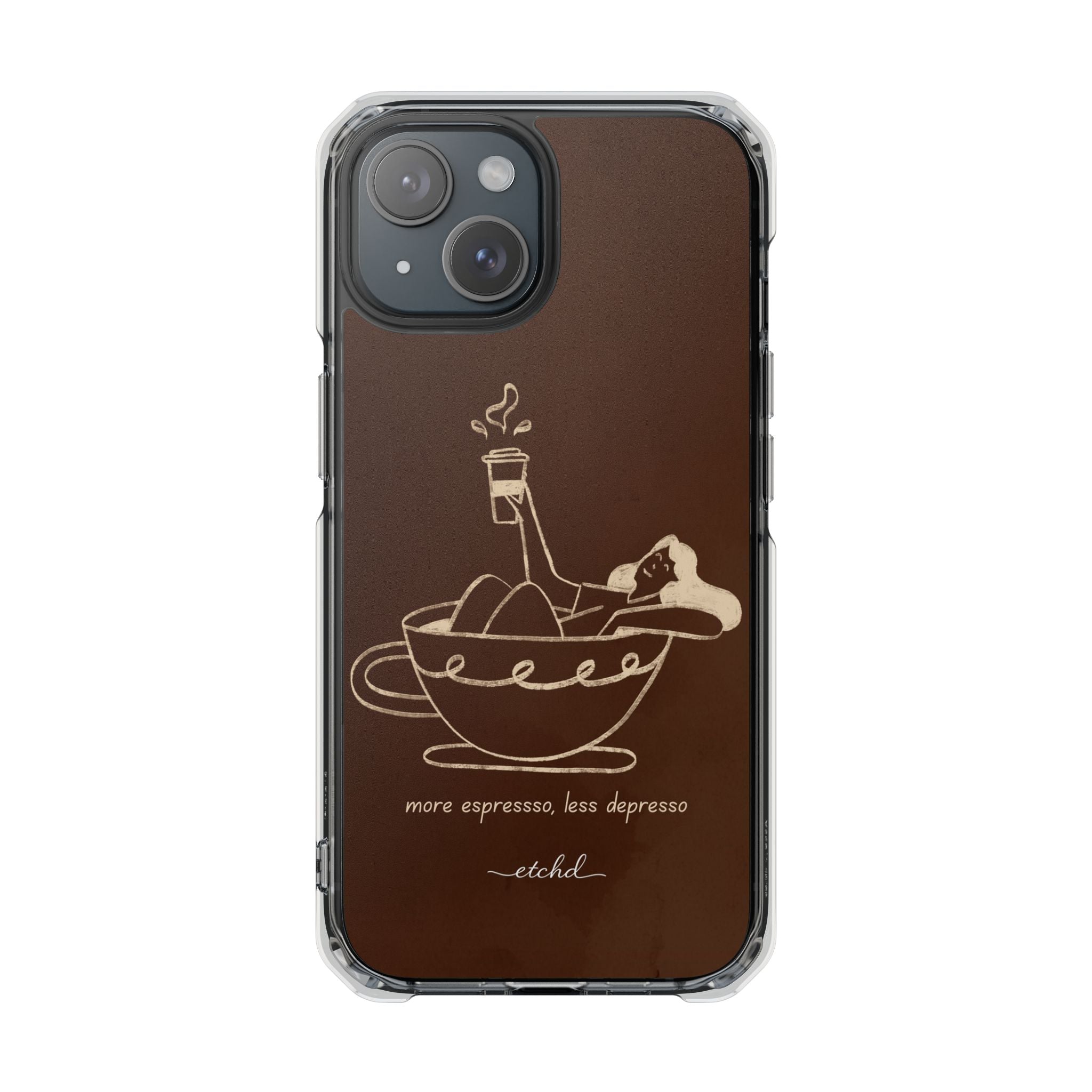 Ladies Espresso Clear Magnetic Phone Case