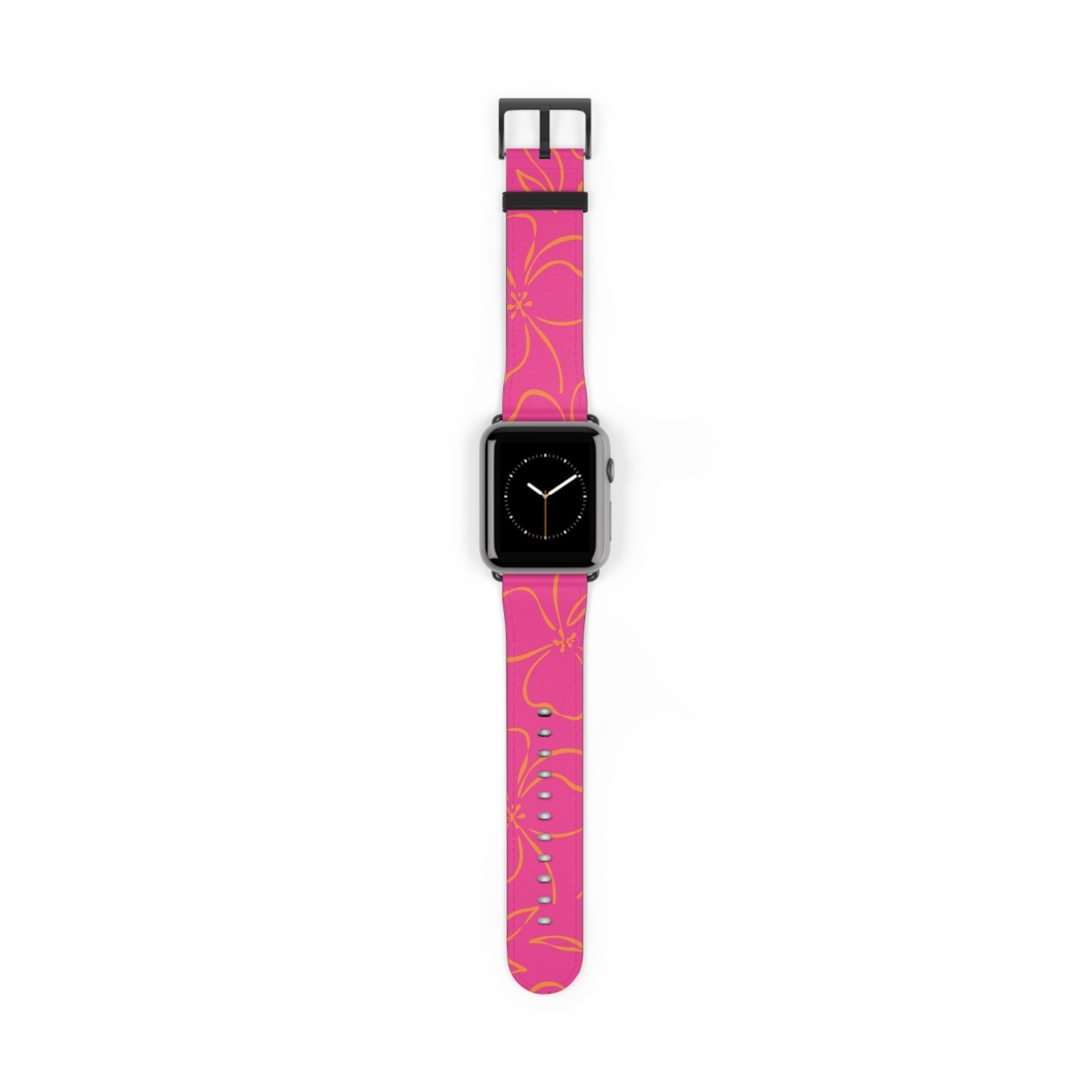 Pink & Orange Floral Cinturino per smartwatch di etchd, vista 2