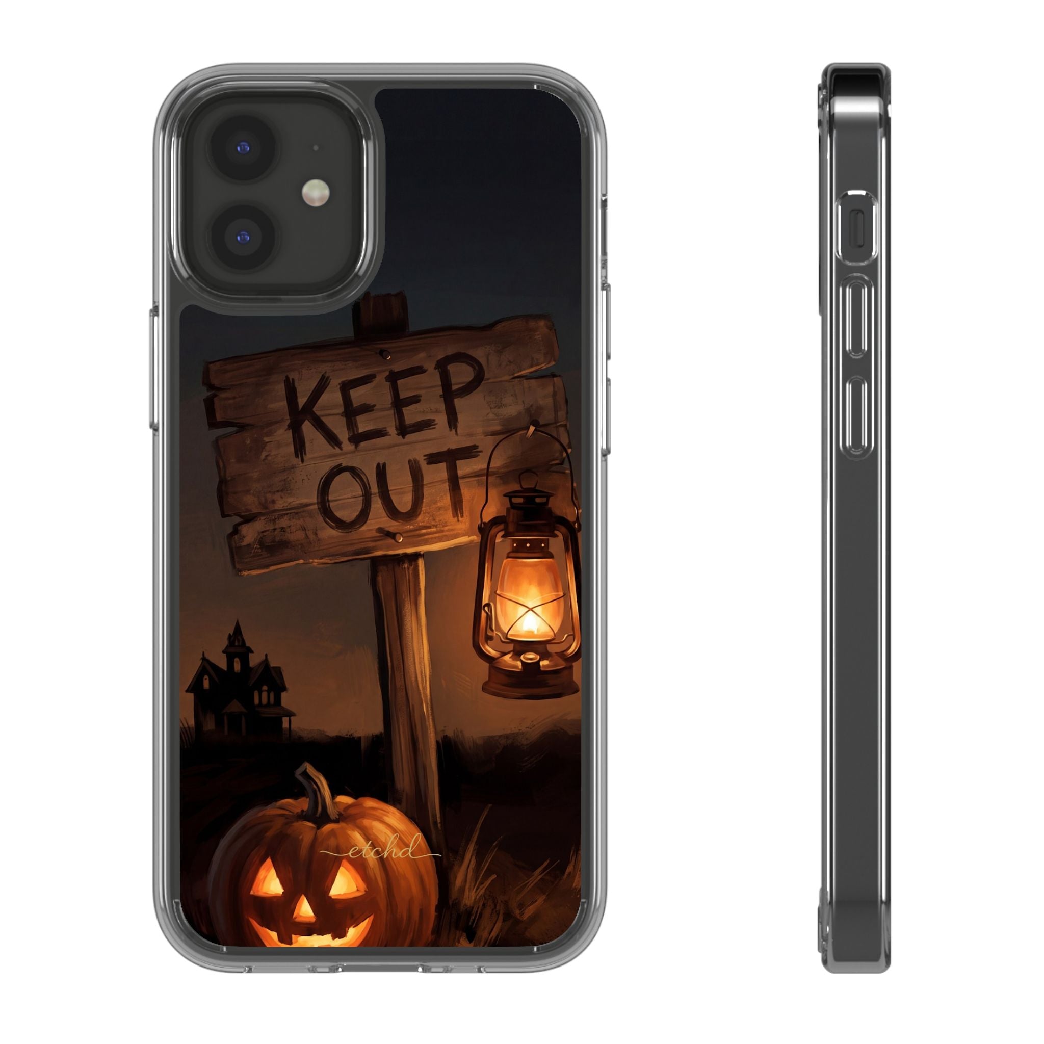Keep Out Clear Phone Case by etchd, view 2