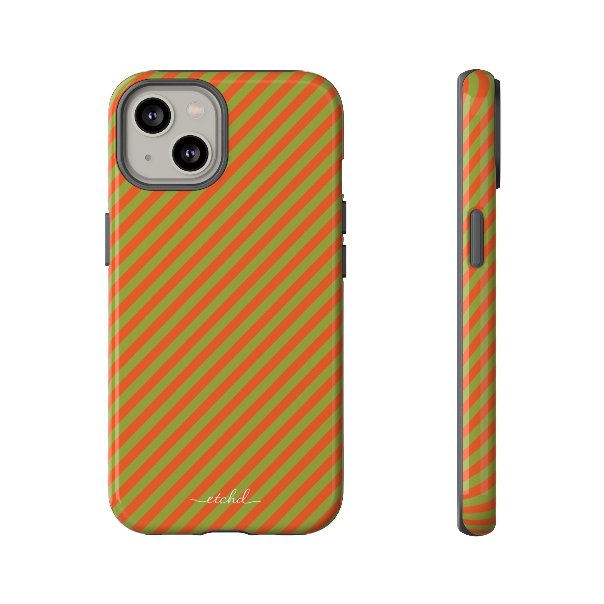 Persimmon And Wasabi Diagonal Phone Case by etchd, view 2