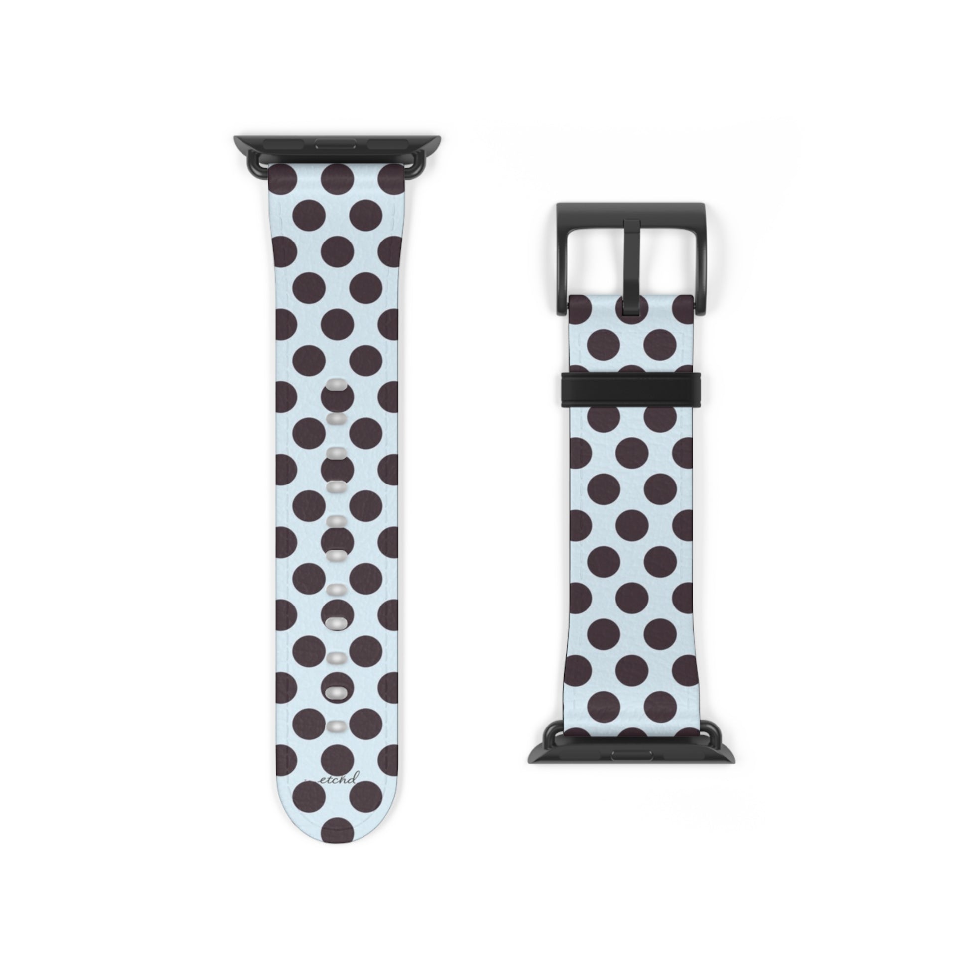 Plum & Blue Polka Dot Smartwatch Strap by etchd, view 9