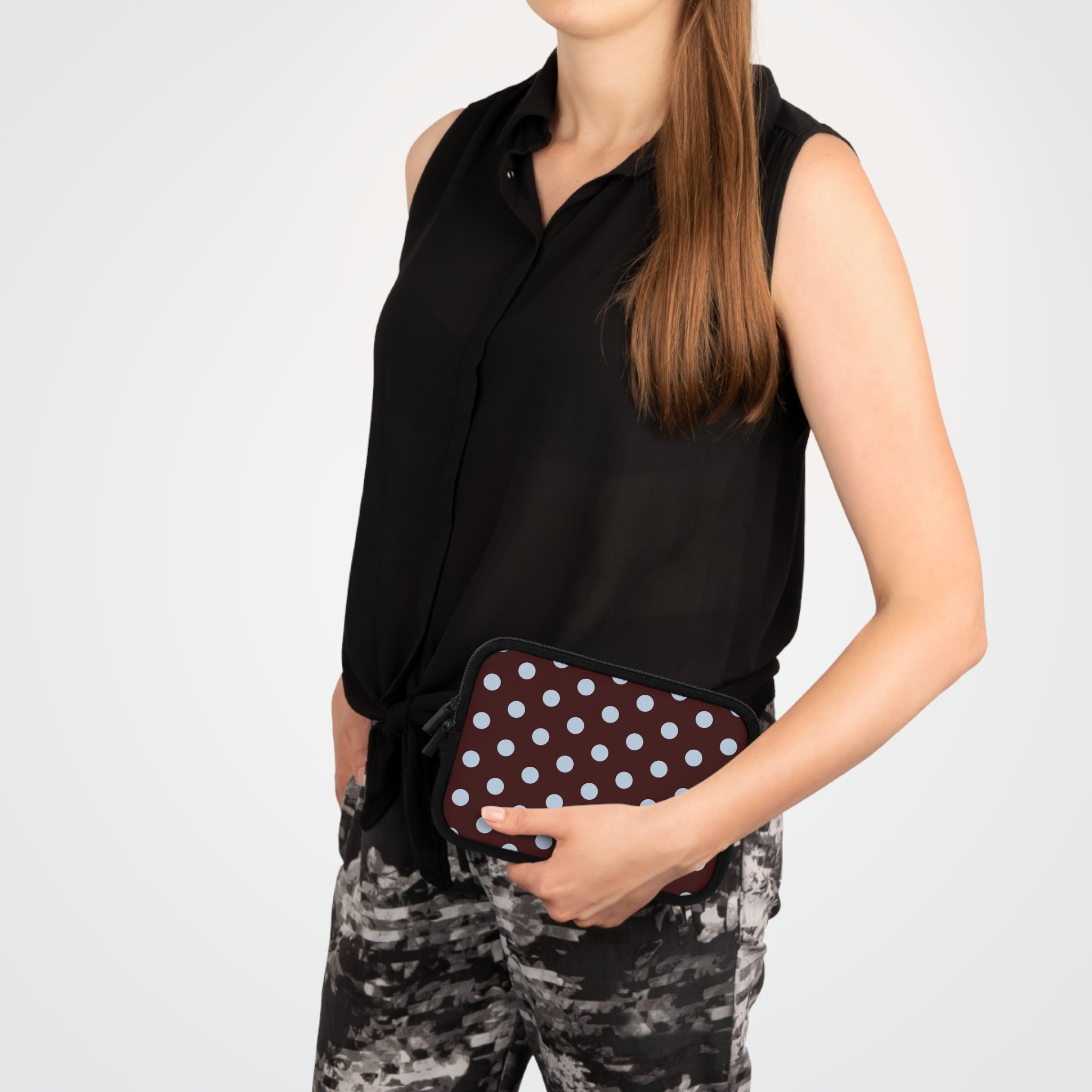 Cherry & Blue Polka Dot Laptop Sleeve by etchd, view 15