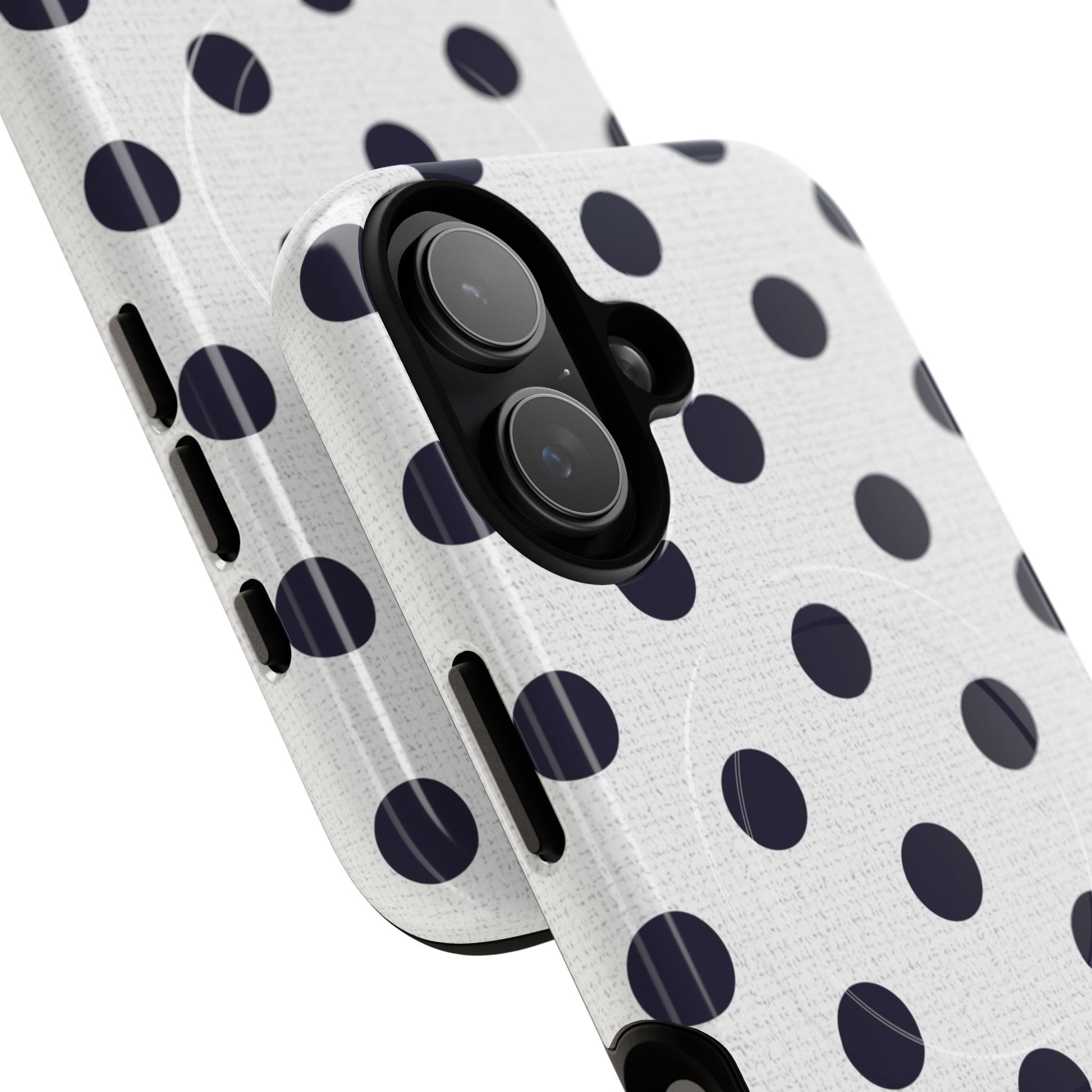 Navy And White Polka Dot Magnetic Phone Case by etchd, view 87