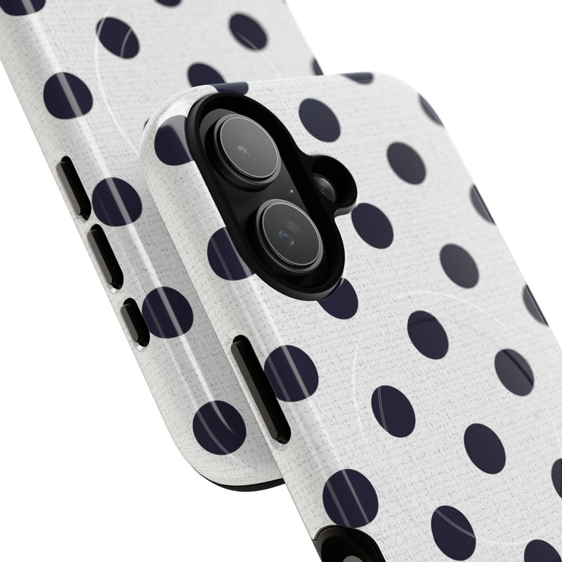 Navy And White Polka Dot Magnetic Phone Case by etchd, view 87