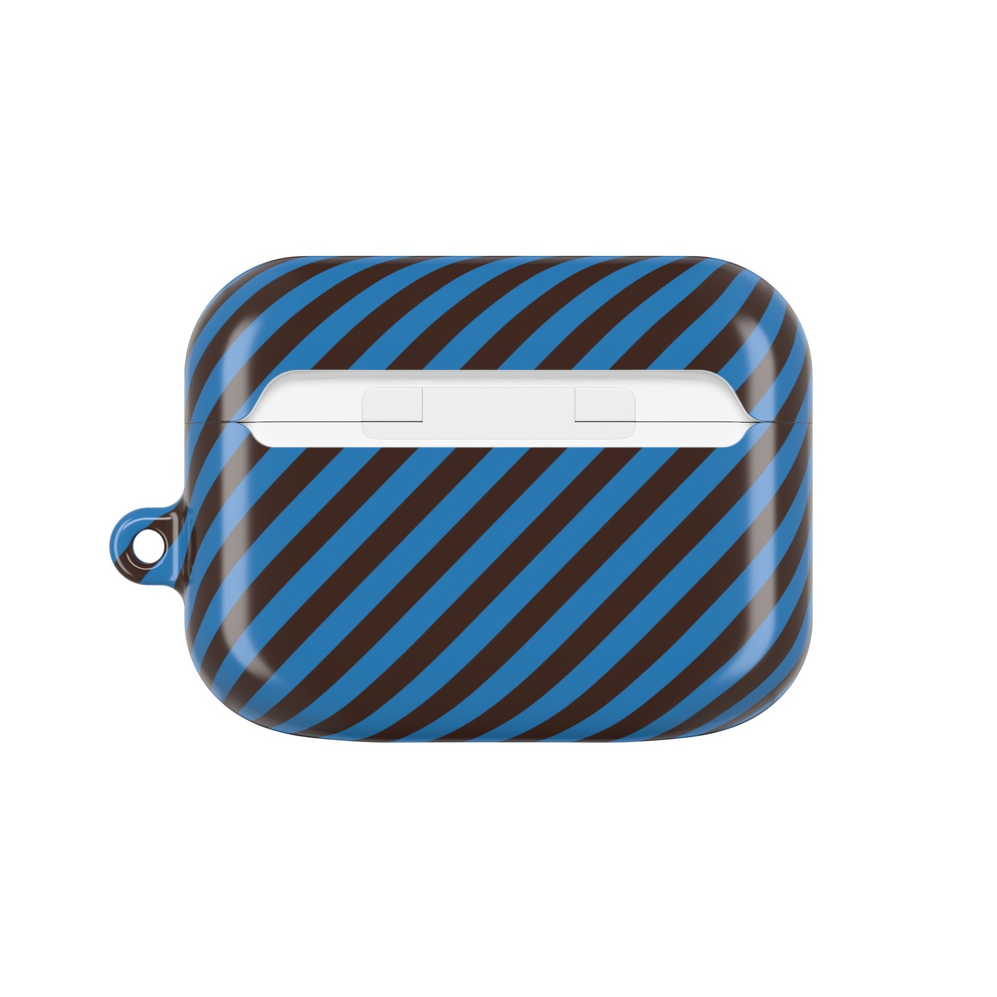 Espresso & Cerulean Striped Diagonal AirPod Case by etchd, view 7
