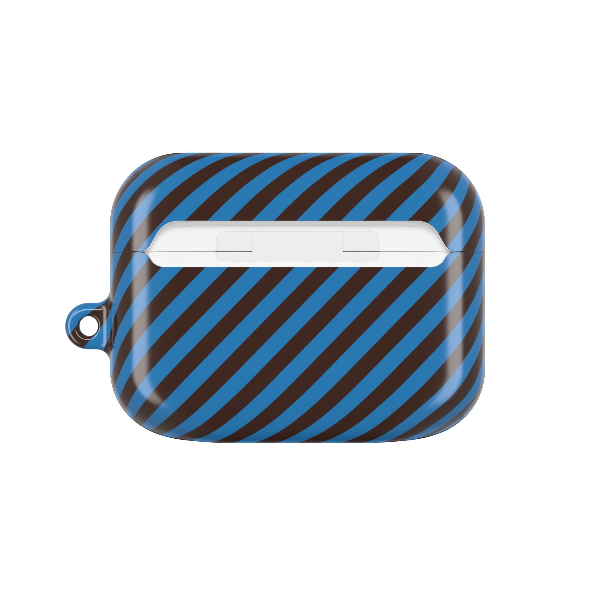 Espresso & Cerulean Striped Diagonal AirPod Case by etchd, view 7