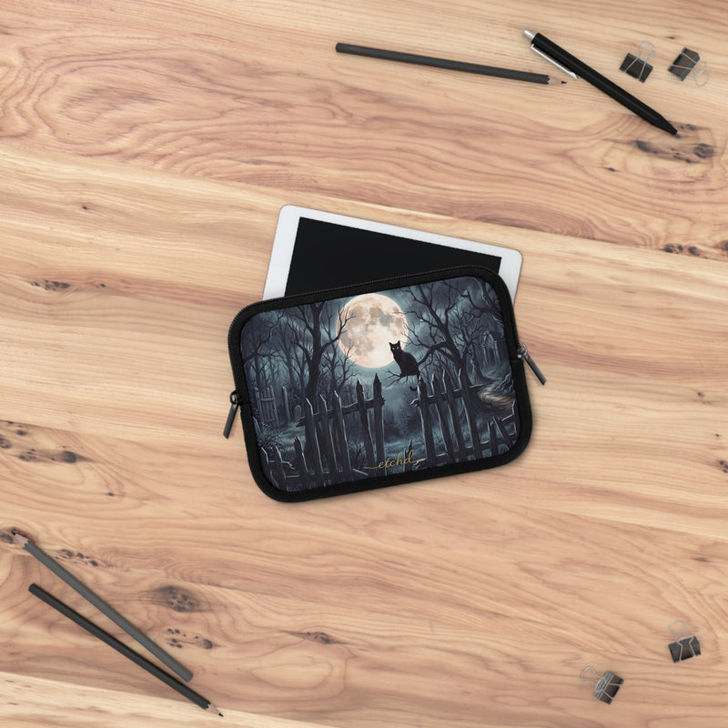 Midnight Cat Laptop Sleeve by etchd, view 14