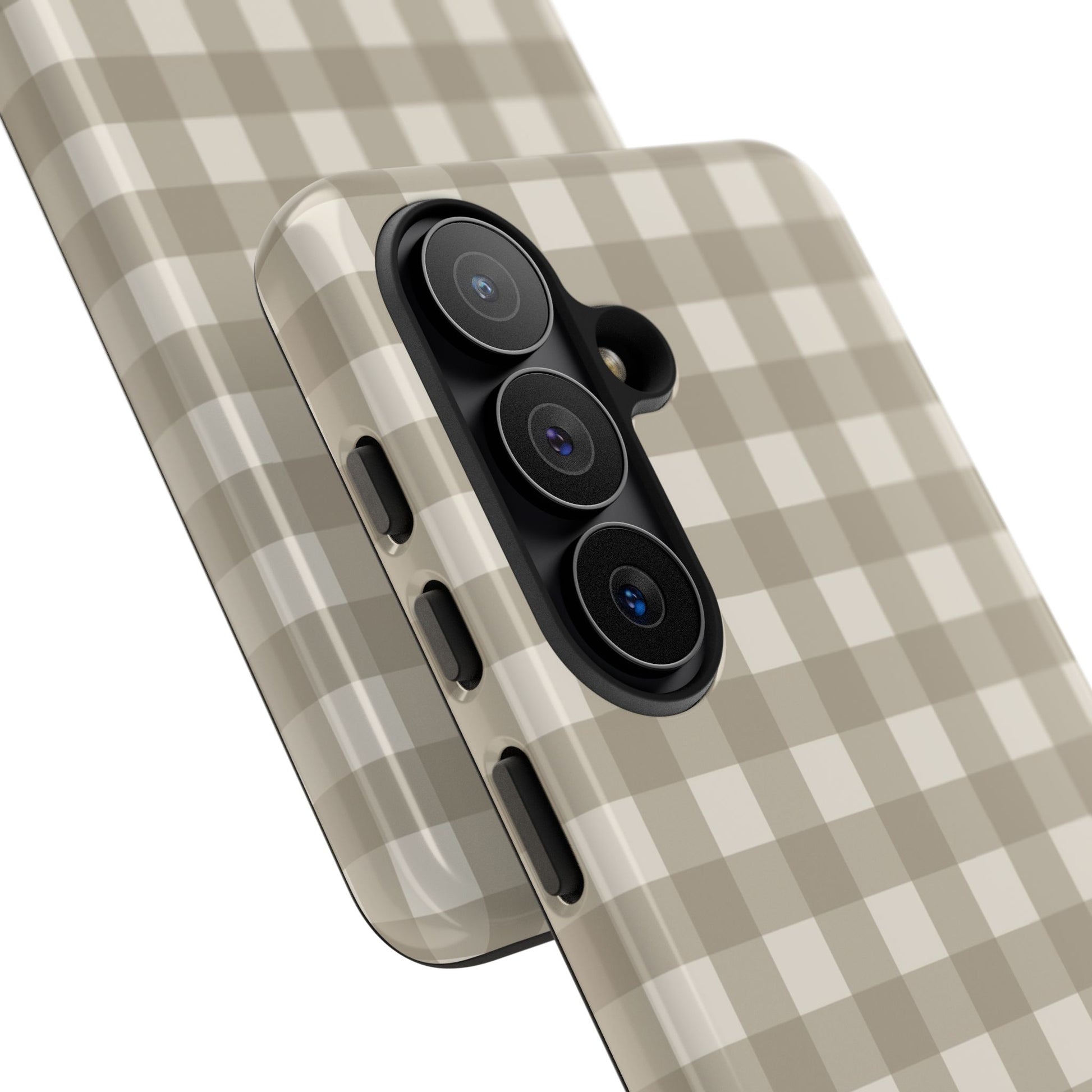 Neutral Gingham Phone Case by etchd, view 209