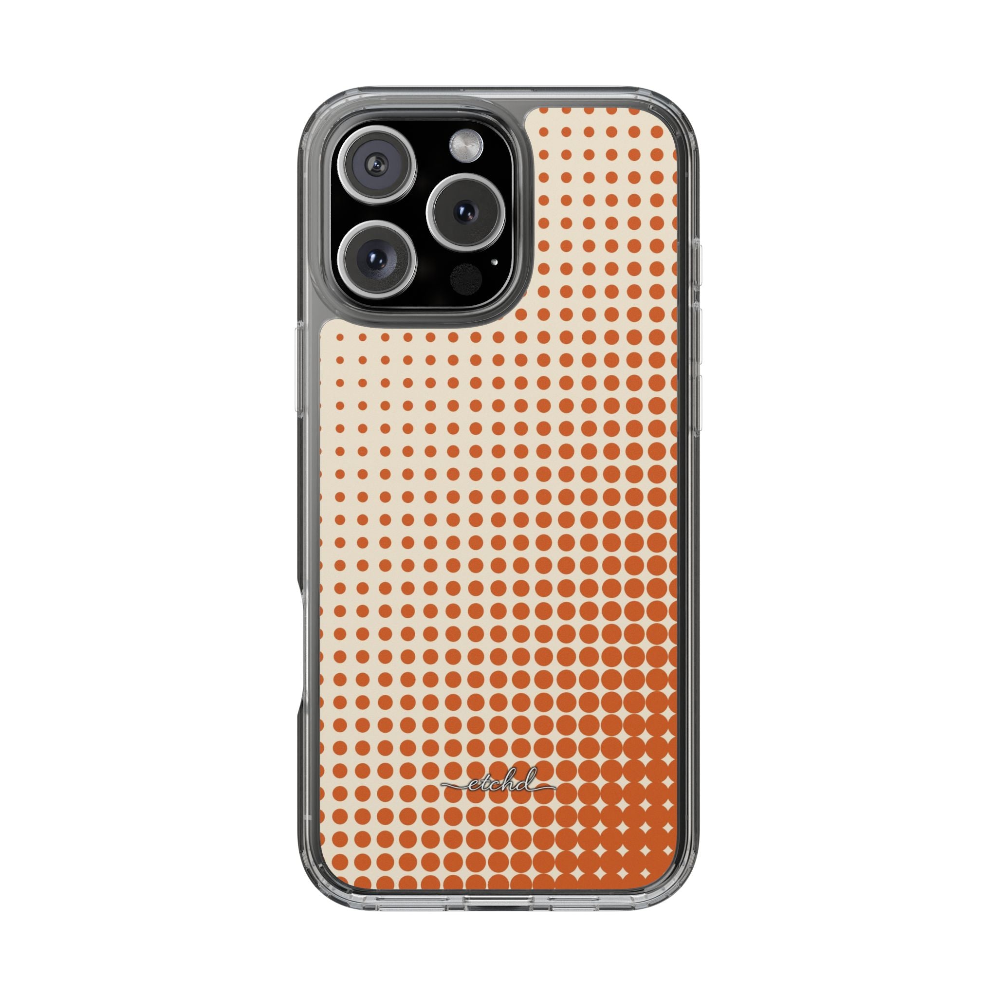 Tangerine Halftone Transparente Handyhülle