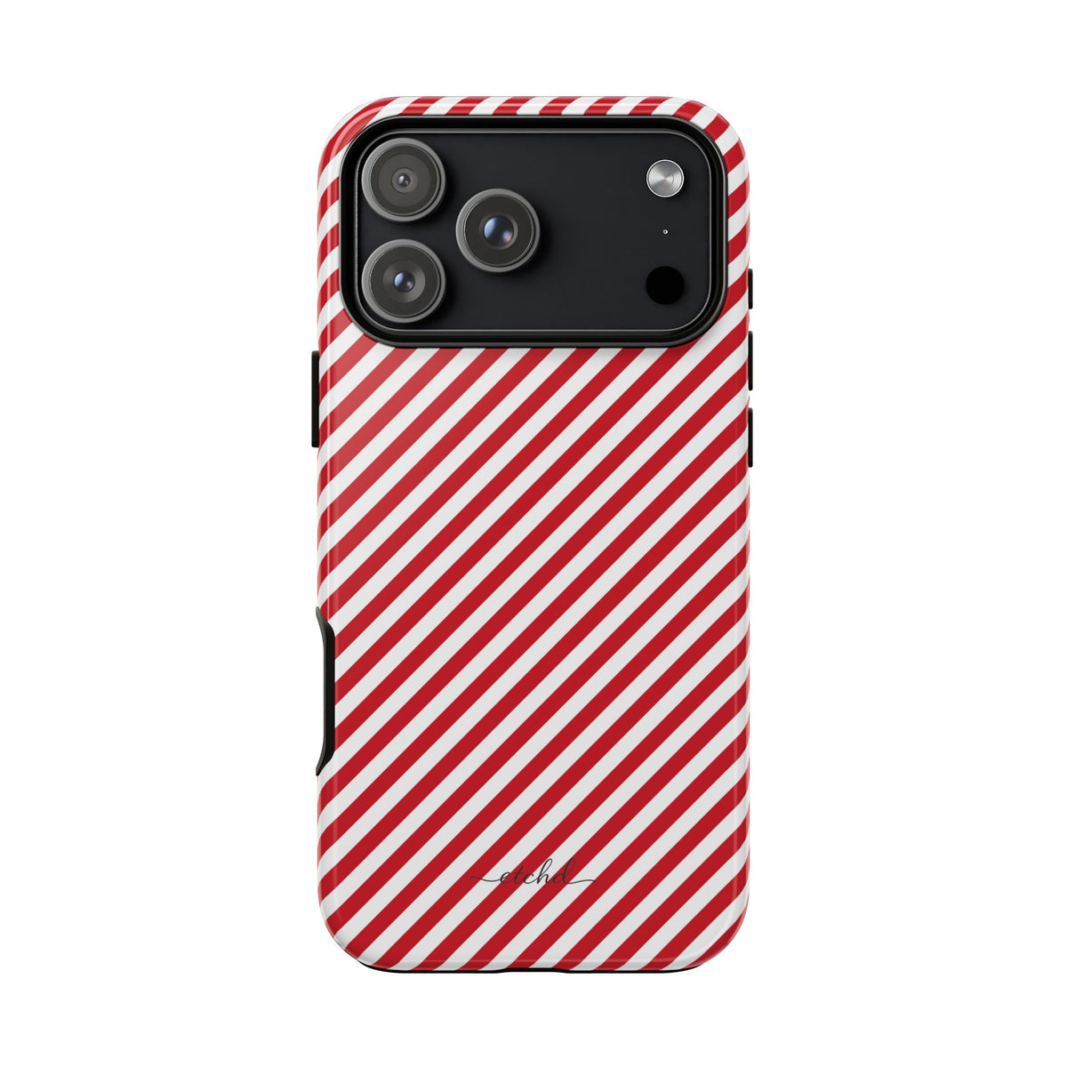 Classic Red & White Striped Diagonal Phone Case by etchd, view 59