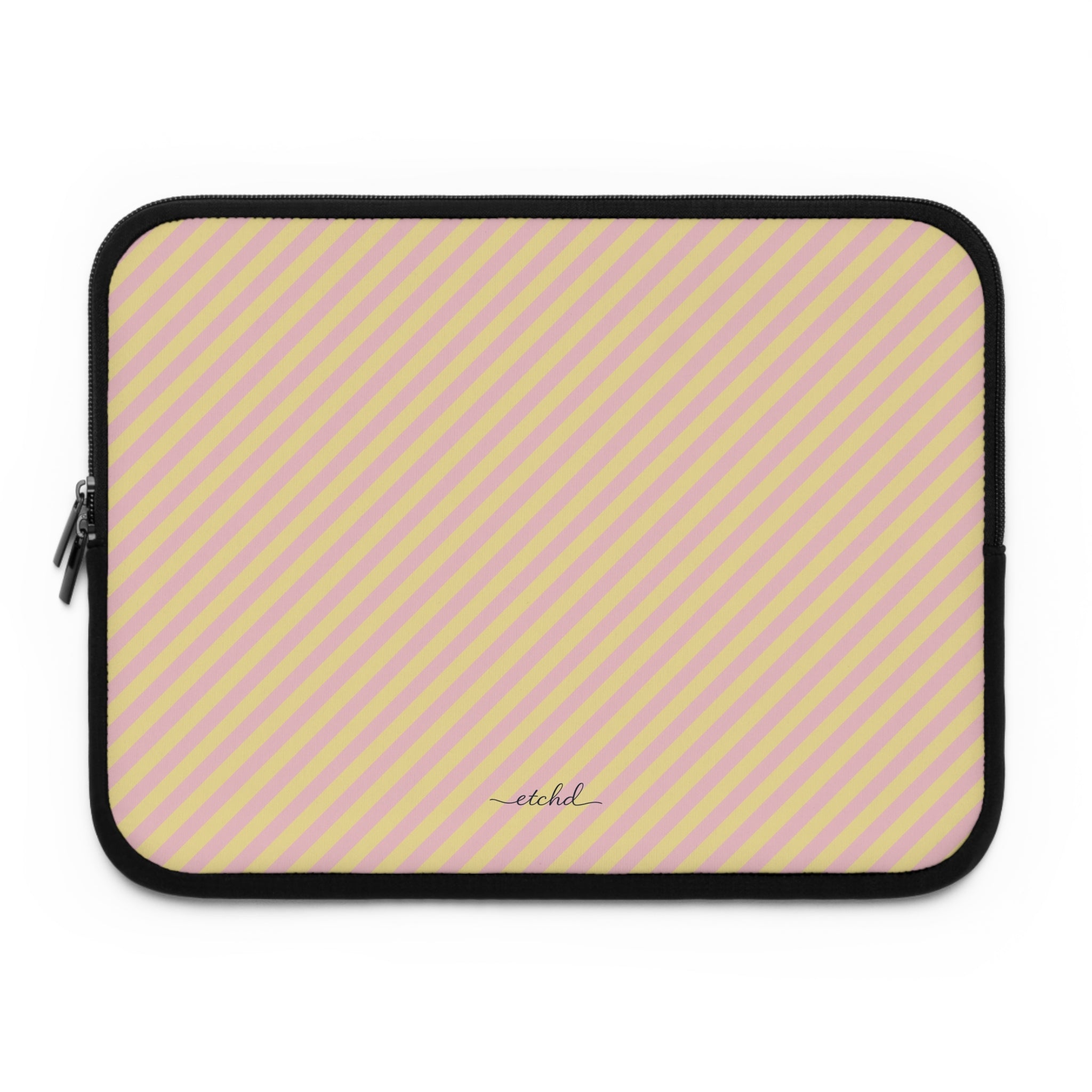 Pink And Butter Diagonal Laptop Sleeve by etchd