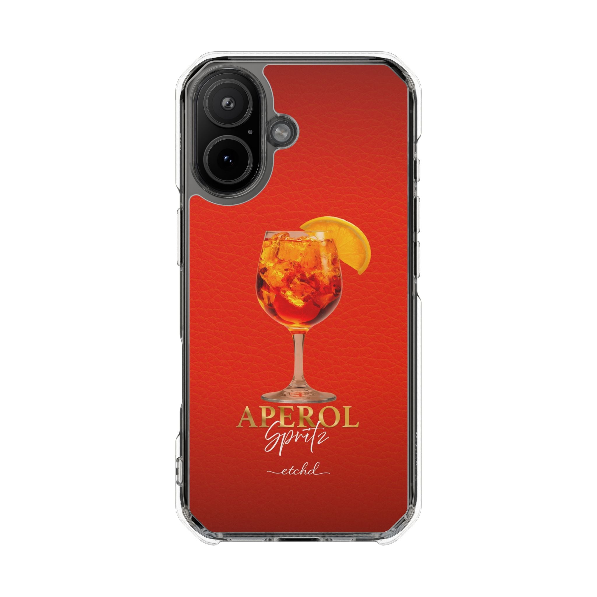 Aperol Spritz v2 Clear Magnetic Phone Case by etchd, view 13