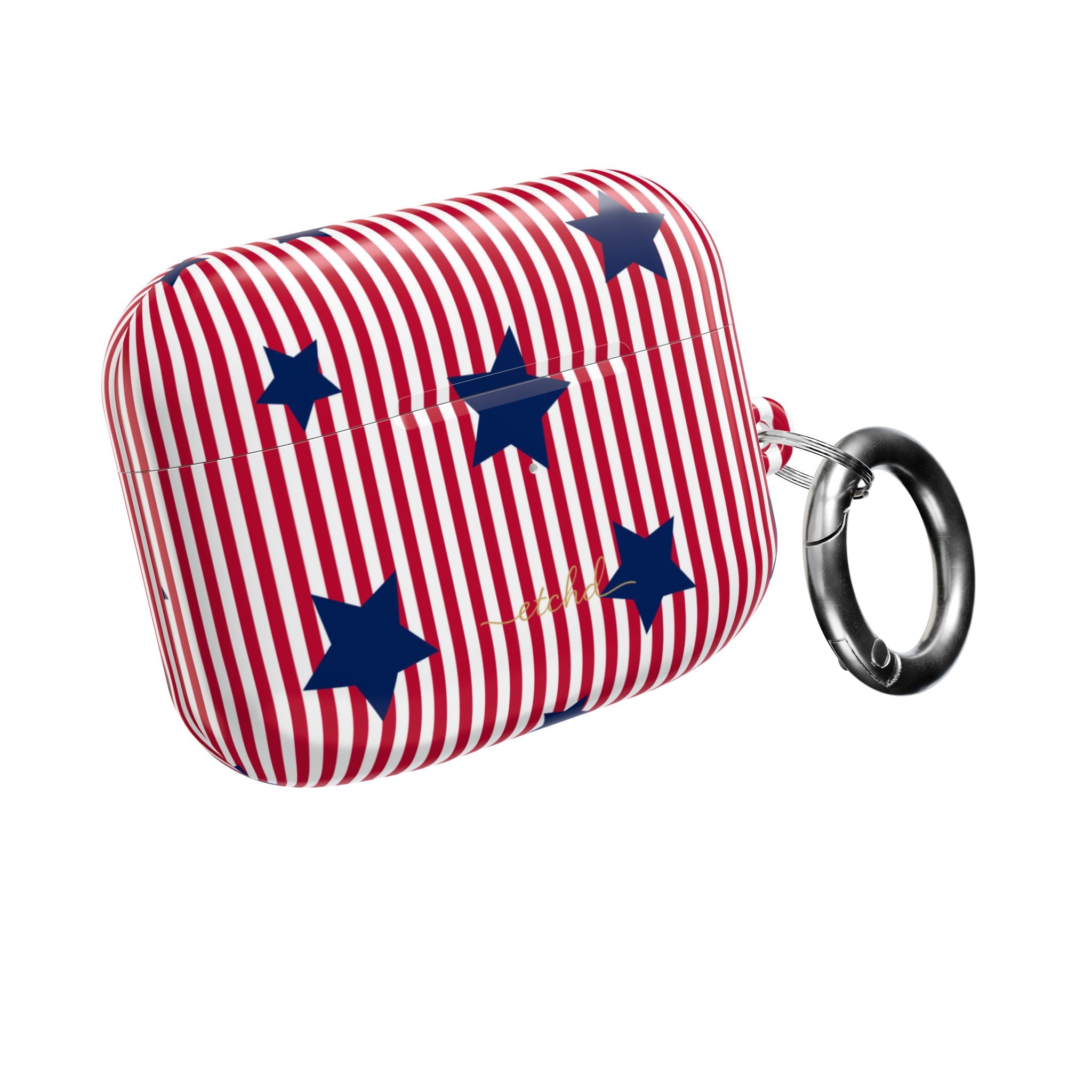 Red Stripes & Blue Stars AirPod Case by etchd, view 8