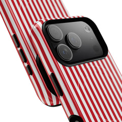 Classic Red & White Striped Magnetic Phone Case by etchd, view 99