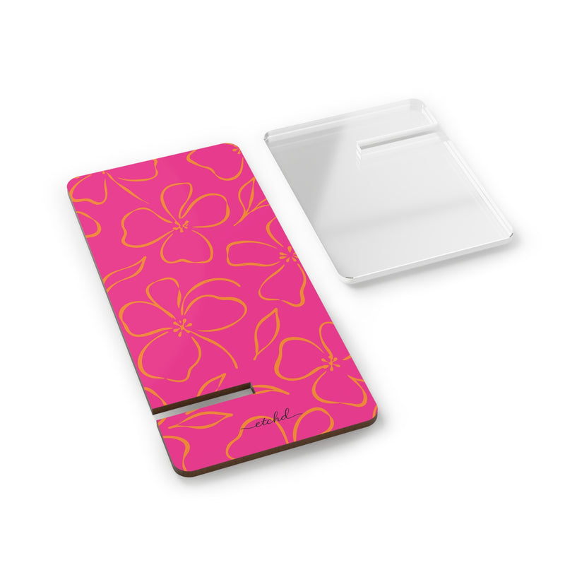 Pink & Orange Floral Supporto per telefono di etchd, vista 2