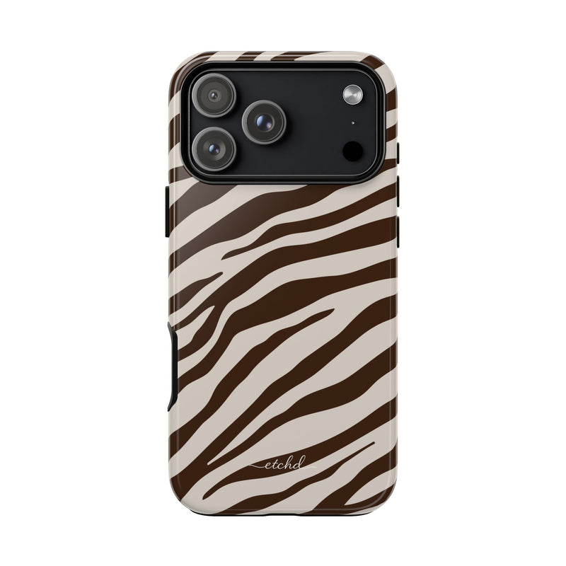 Brown Zebra Phone Case by etchd, view 59