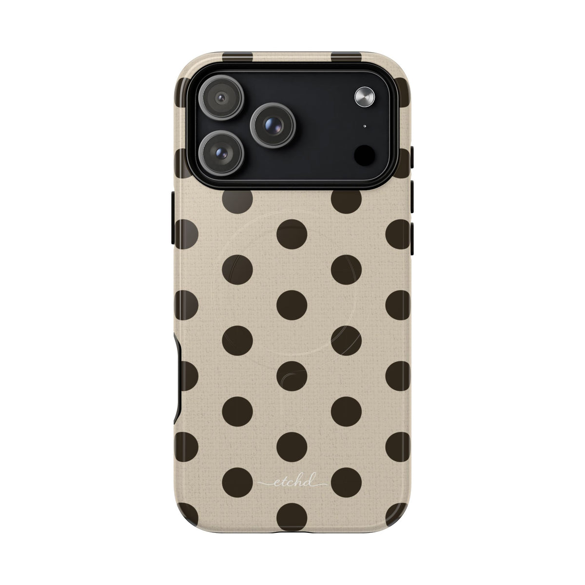 Brown & Cream Polka Dot Magnetic Phone Case by etchd, view 31
